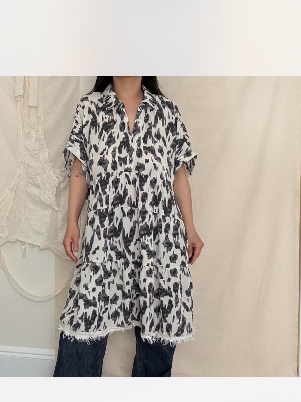 abstract print dress